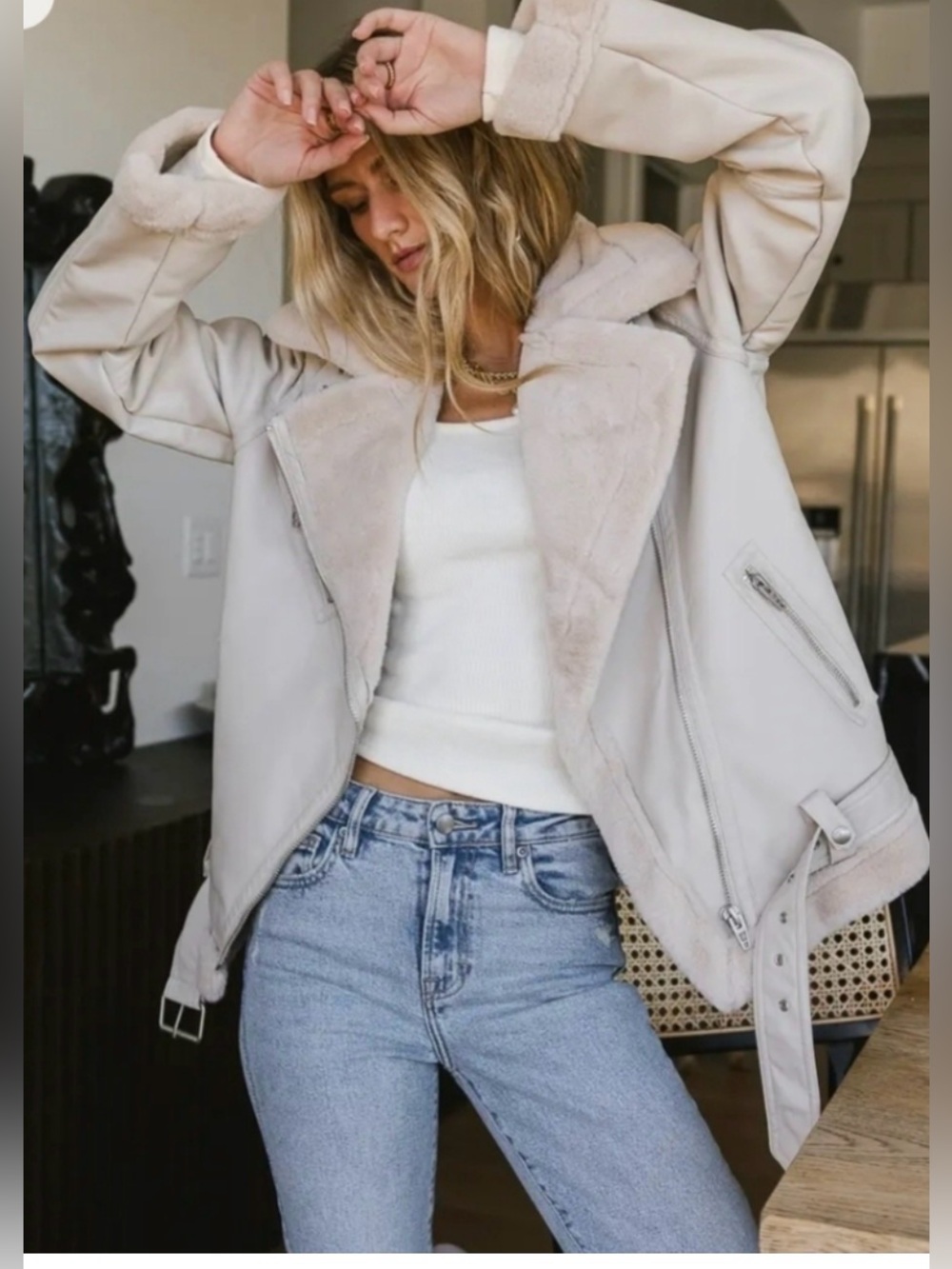 Blank NYC Break The Ice Moto Jacket - Stylish Cozy Outerwear Large
